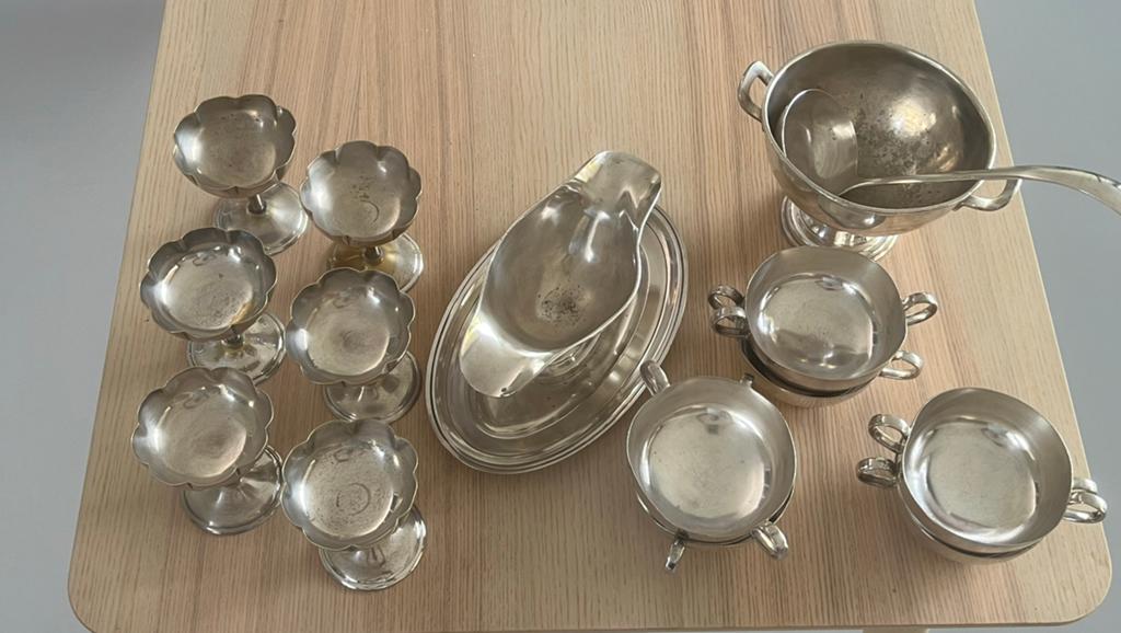 Kurhaus verzilverd servies, Antiek en Kunst, Antiek | Goud en Zilver, Ophalen of Verzenden, Zilver
