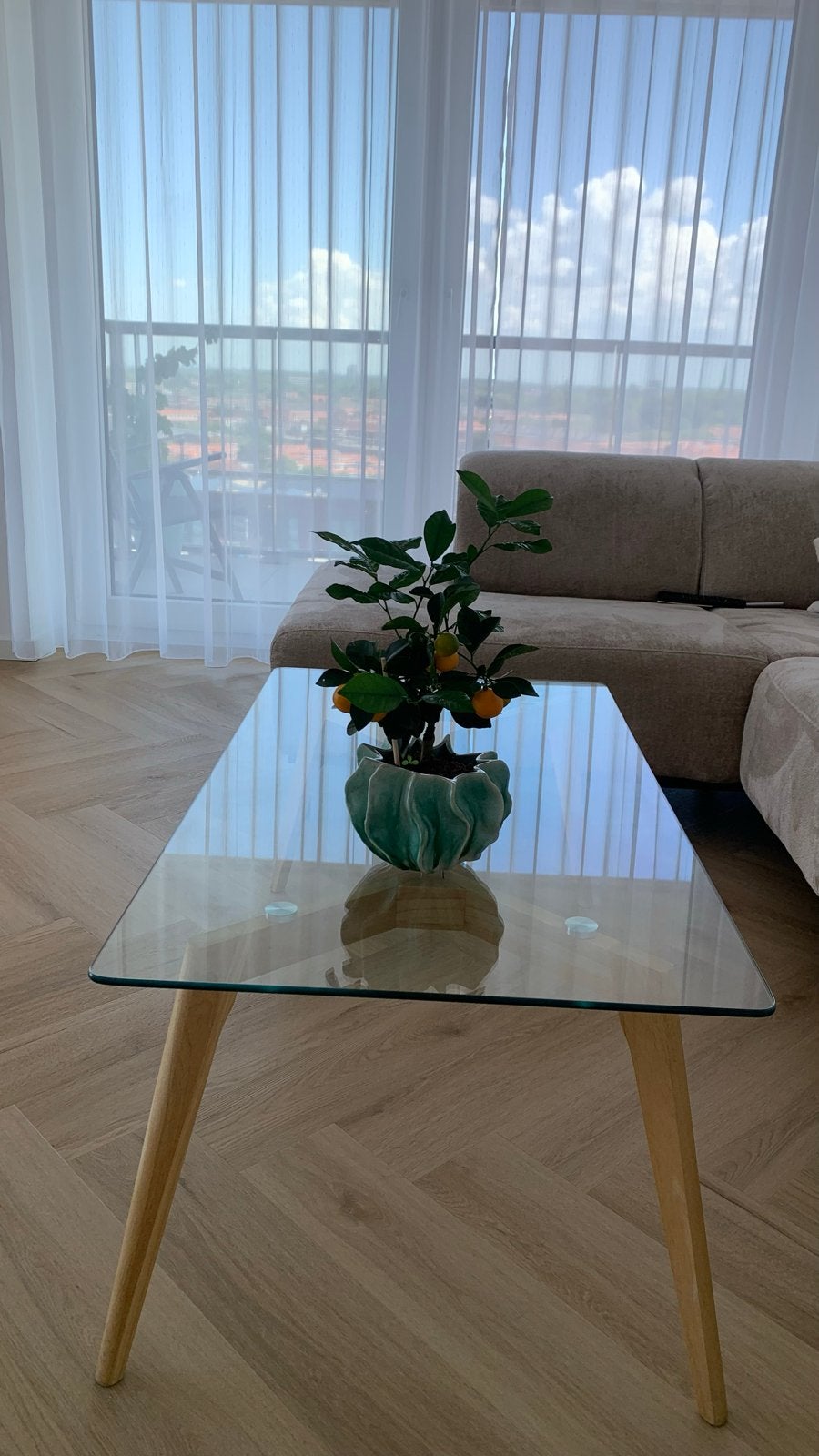 Salontafel - Zo goed als nieuw, Ophalen, 100 tot 150 cm, 50 tot 100 cm, Glas