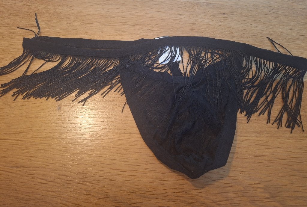 Herenstring met franjes maat xl, Verzenden, Zwart, Onbekend, Overige typen