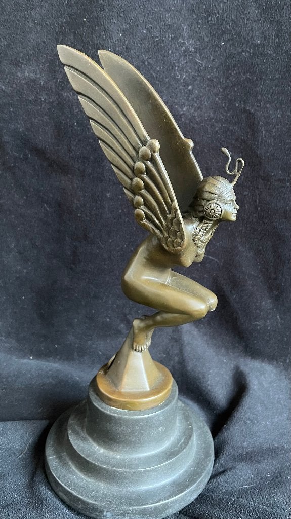 Bronzen naakte dame (automascotte ?) M.Bonnot zuiver brons, Antiek en Kunst, Kunst | Beelden en Houtsnijwerken, Ophalen of Verzenden