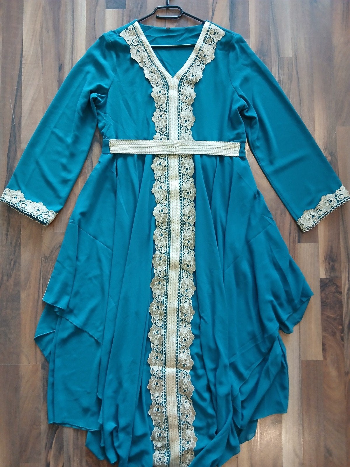 NIEUW! XL Arabische abaya jellaba kaftan jurk met goud, Overige kleuren, Maat 46/48 (XL) of groter, Nieuw, Ophalen of Verzenden