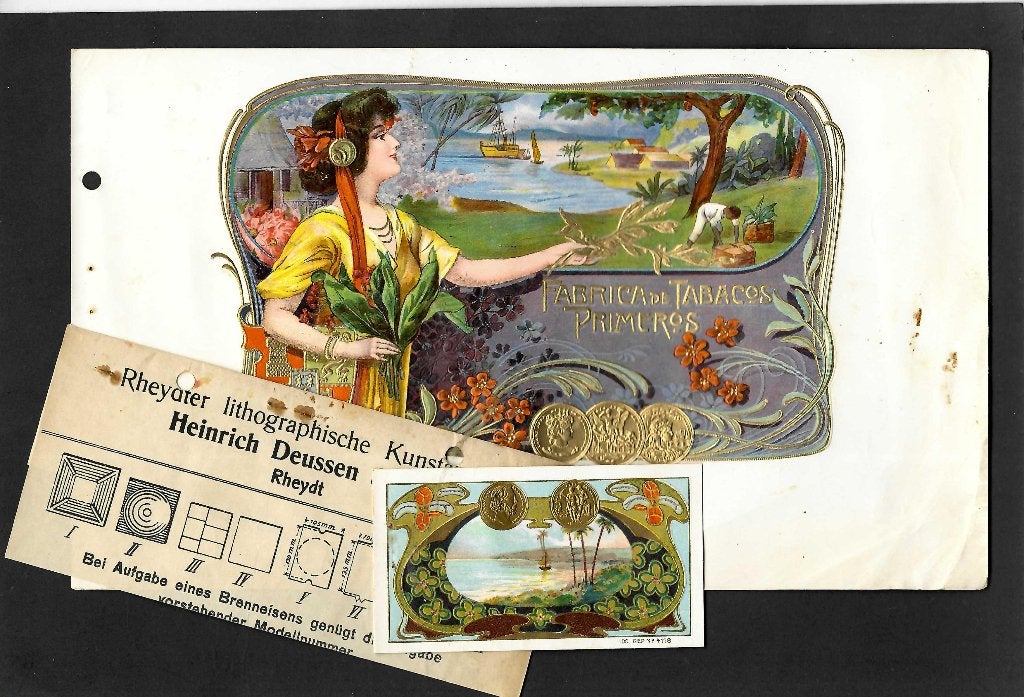 Heinrich Deussen  set   etiket   Universal, Ophalen of Verzenden, Gebruikt, Sigarenbandjes
