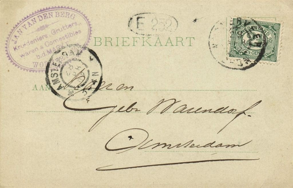 Jan van den Berg, Wormerveer - 04.1902 - briefkaart, Ophalen of Verzenden, Briefkaart
