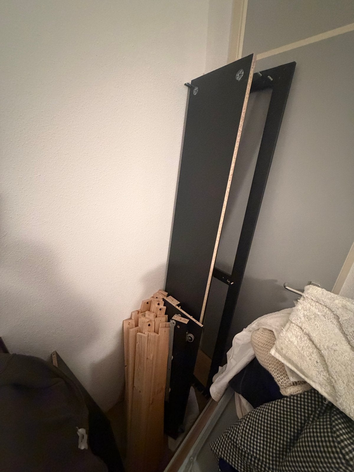 IKEA BRIMNES Bedbank met 2 matrassen, Ophalen, Gebruikt, Zwart, Tweepersoons