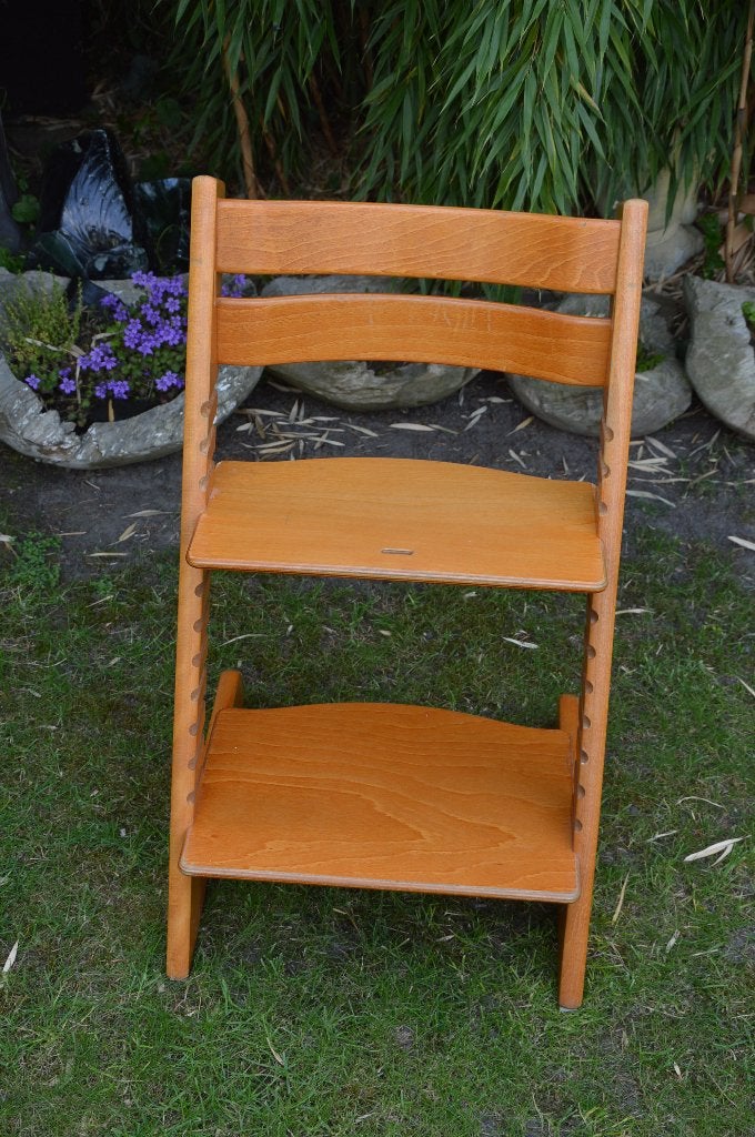 Stokke Tripp Trapp stoel / meegroei stoel, Huis en Inrichting, Stoelen, Gebruikt, Bruin, Ophalen of Verzenden, Eén