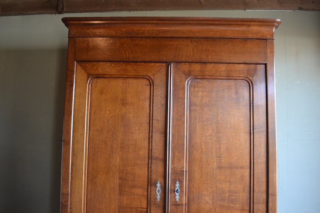 Prachtige strakke antieke eiken houten Louis Philippe kast., Ophalen of Verzenden