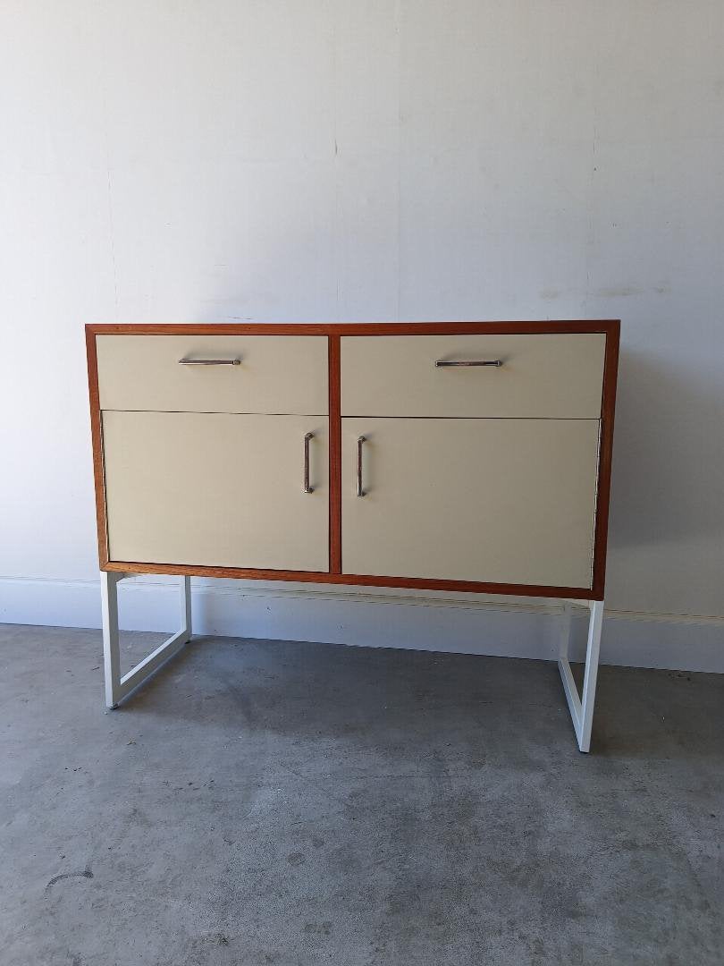 Vintage laboratorium kast praktijkkast teak fineer, dressoir, Ophalen, Gebruikt, Overige materialen, 50 tot 100 cm