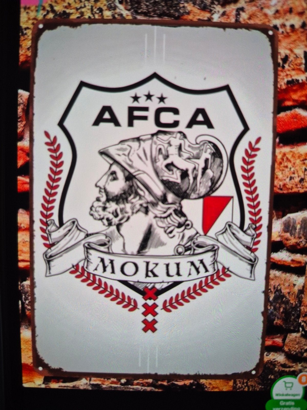 AFCA Mokum Reclamebord - Vintage Stijl, Ophalen of Verzenden, Nieuw, Reclamebord