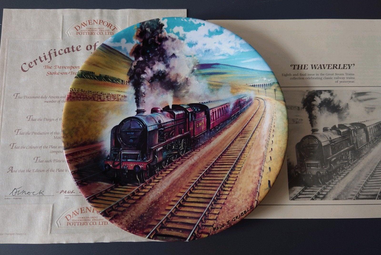 Davenport  The Waverley Great Steam train Collection plate, Verzamelen, Spoorwegen en Tramwegen, Ophalen of Verzenden, Gebruikt