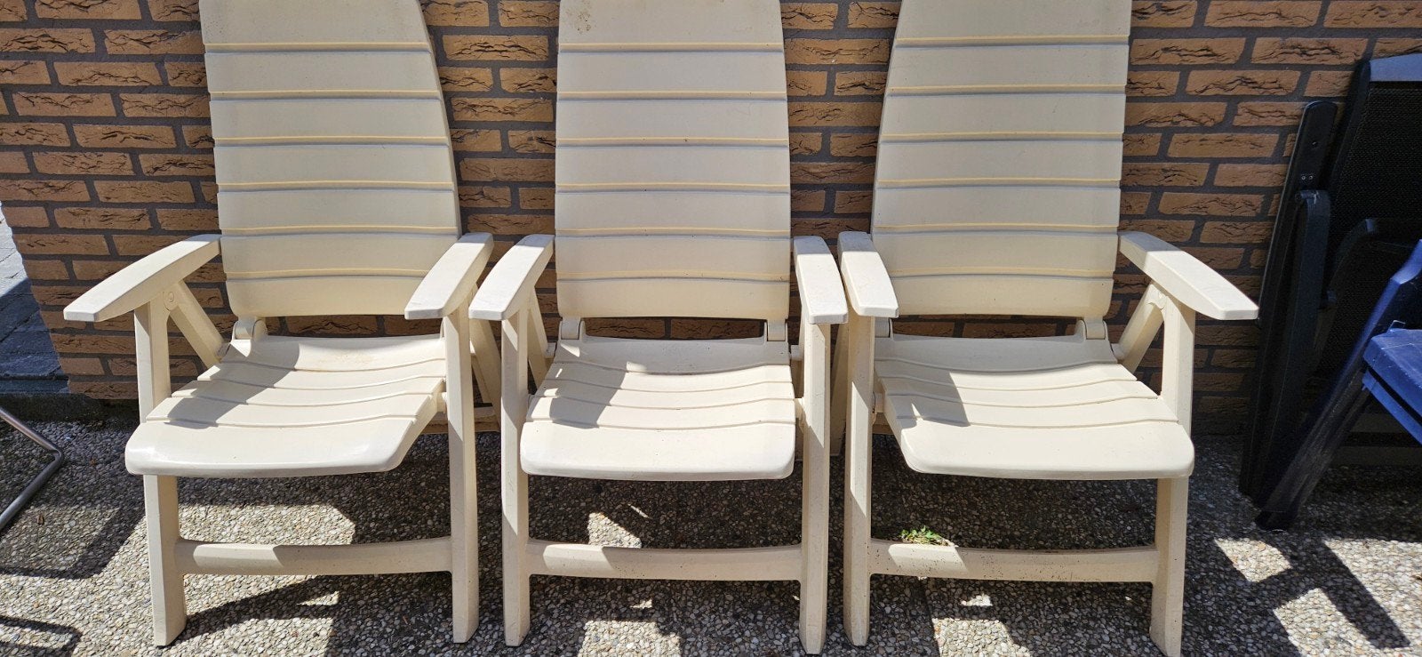 3 verstelbare tuinstoelen, Tuin en Terras, Tuinstoelen, Ophalen