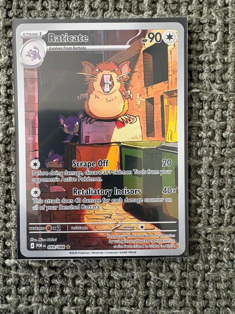 Pokémon Kaart: Raticate (099/088) - Zo goed als nieuw, Ophalen of Verzenden, Nieuw, Losse kaart