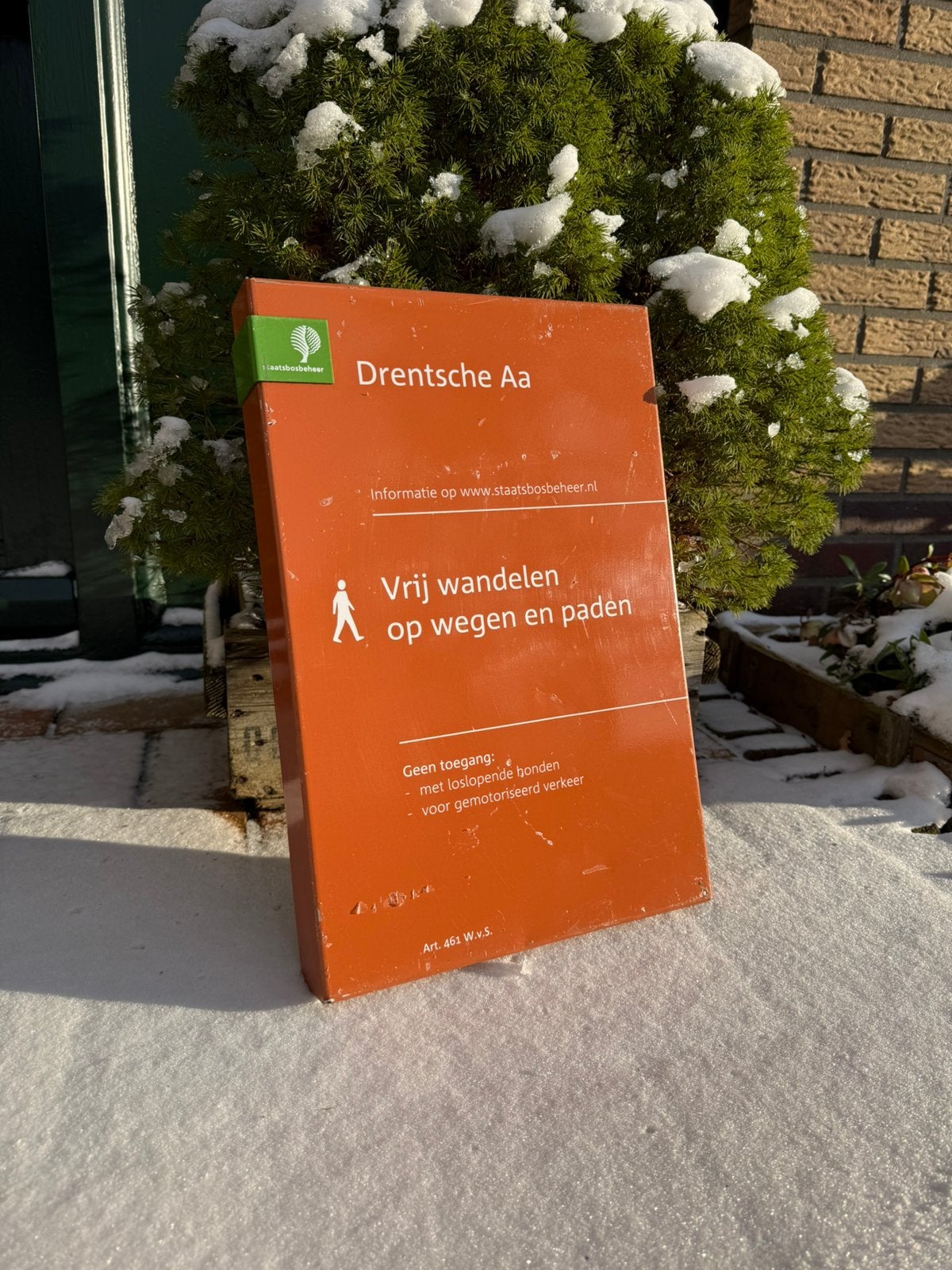 Drentsche Aa staatsbosbeheer bord vrij wandelen wegen paden, Ophalen of Verzenden