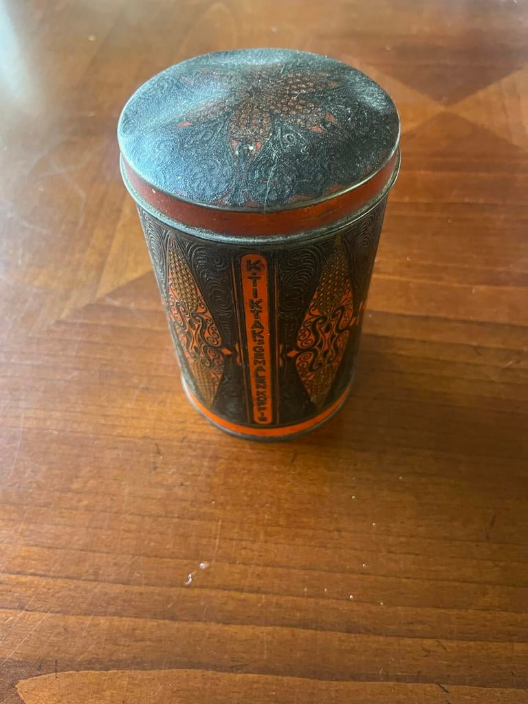 Vintage theebus met deksel, Voorraadpot, Ophalen of Verzenden, Gebruikt, Overige merken