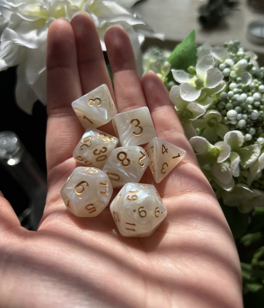 7-delige RPG Dobbelstenen Set – Noble Light, Verkoop@didys.nl, Didy's, Toebehoren, Nieuw