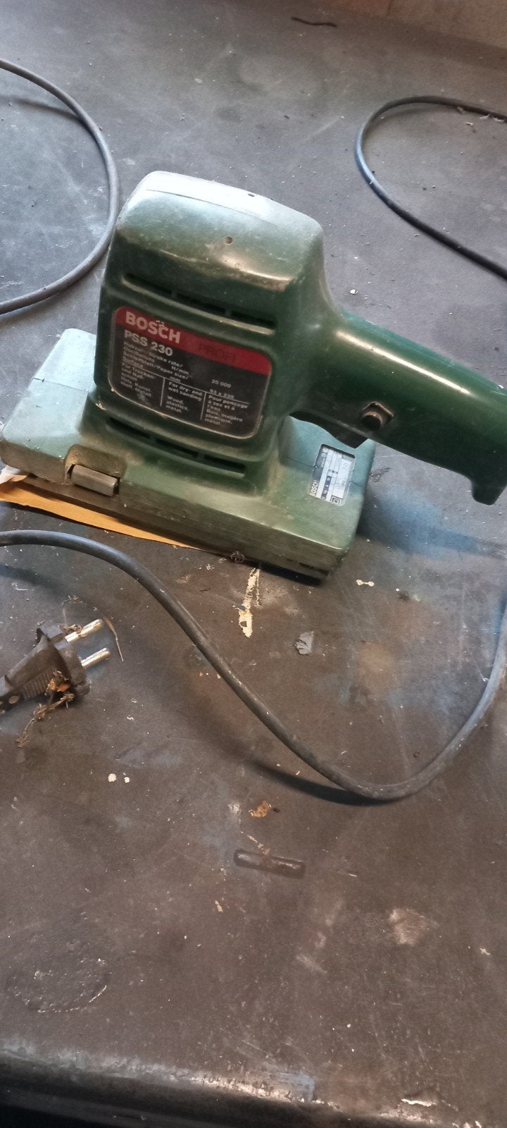 Bosch PSS 230 Vlakschuurmachine - Gebruikt, Ophalen of Verzenden, Gebruikt, Minder dan 600 watt, Vlakschuurmachine
