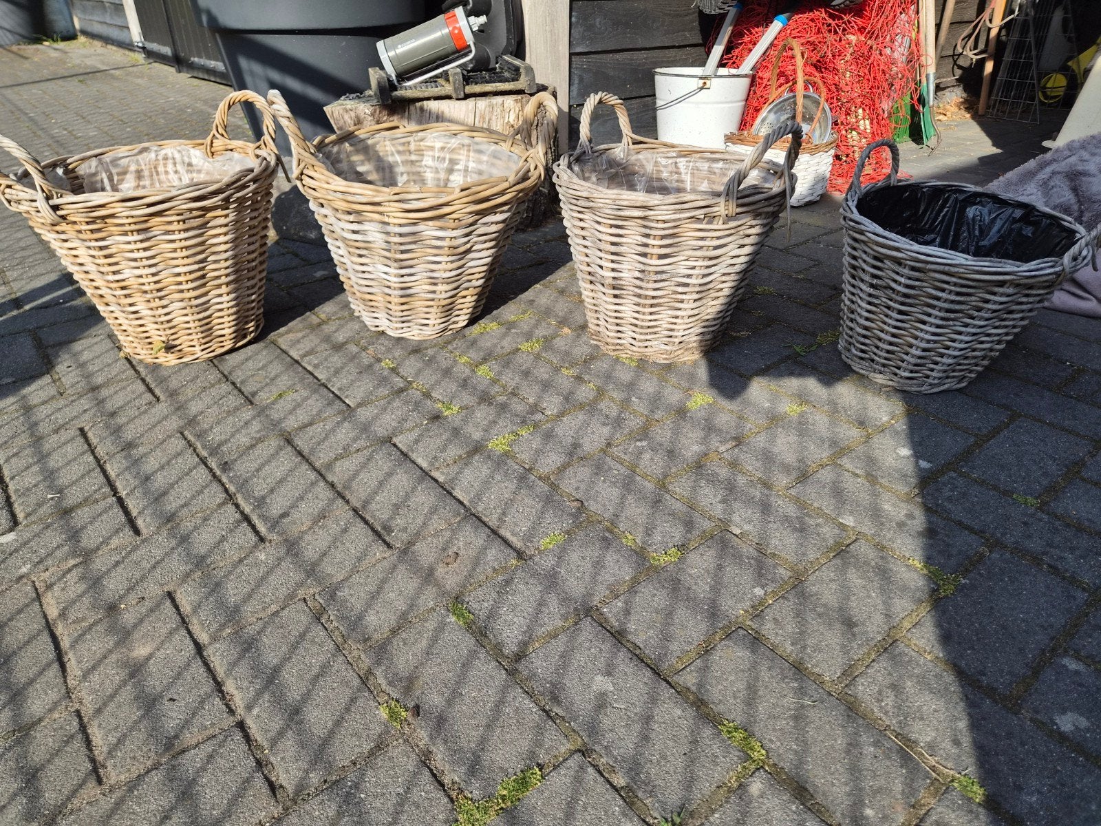 4 Rotan Manden met Plastic Binnenkant - Ophalen in Elspeet, Ophalen, Gebruikt