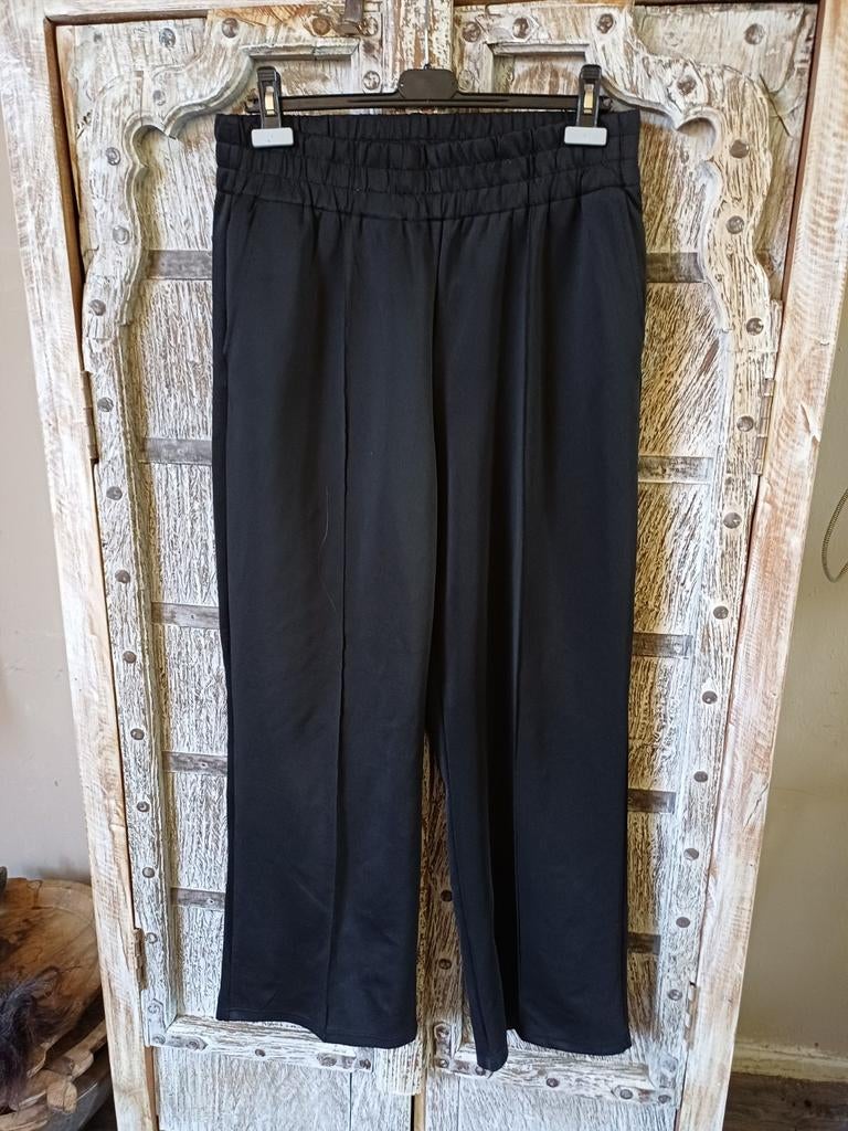 Shoeby Monica Geuze Wide Leg Broek Zwart Glans XL, Zwart, Maat 46/48 (XL) of groter, Ophalen of Verzenden, Lang