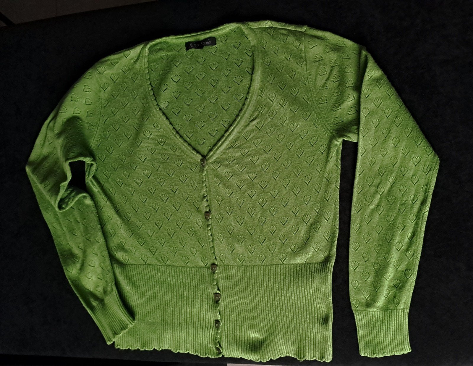 King Louie vestje met hartjespatroon maat M, Kleding | Dames, King Louie, Ophalen of Verzenden, Maat 38/40 (M), Groen