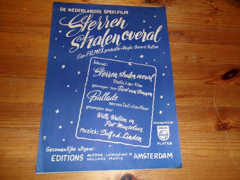 Sterren stralen overal - ballade - dolf van de linden, Gebruikt, Gitaar, Ophalen of Verzenden, Artiest of Componist
