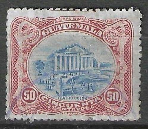Guatemala 1902 - Yvert 126 - Teatro Colon - 50 c. (ST), Verzenden, Gestempeld, Noord-Amerika