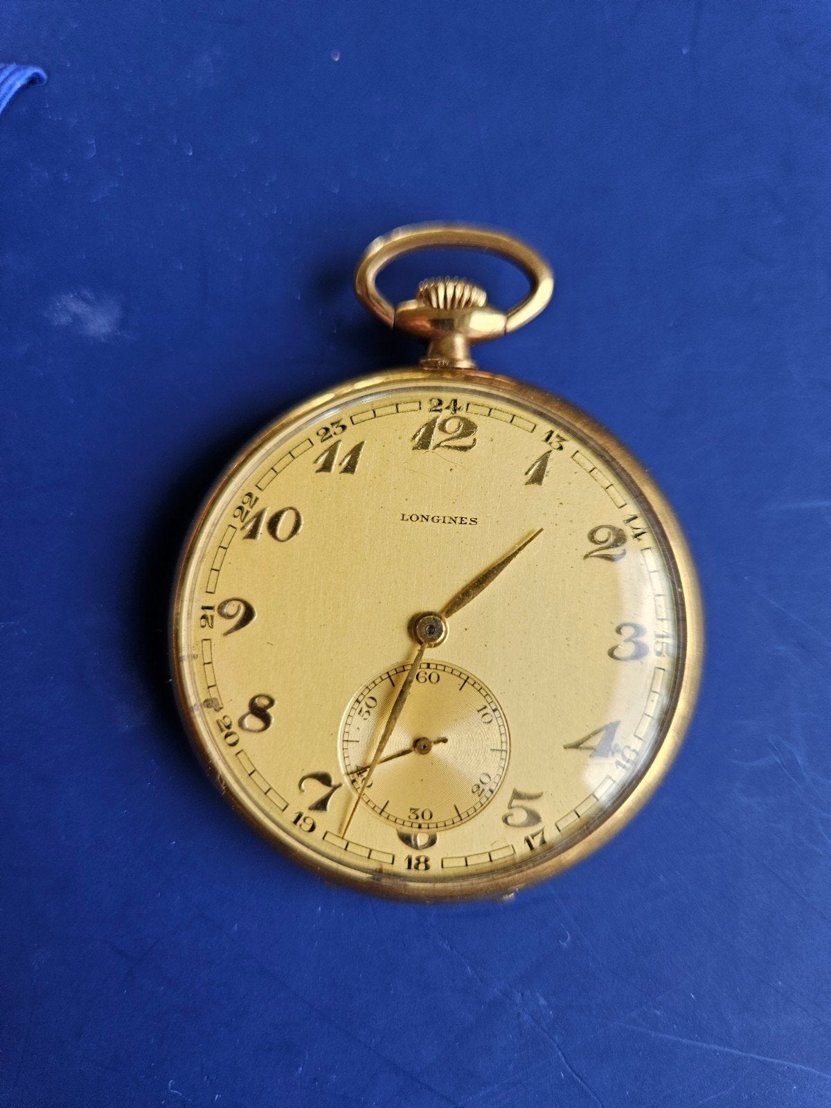 Antiek Longines Zakhorloge - Goud, Ophalen, Zakhorloge, 1900 tot 1930, Verguld