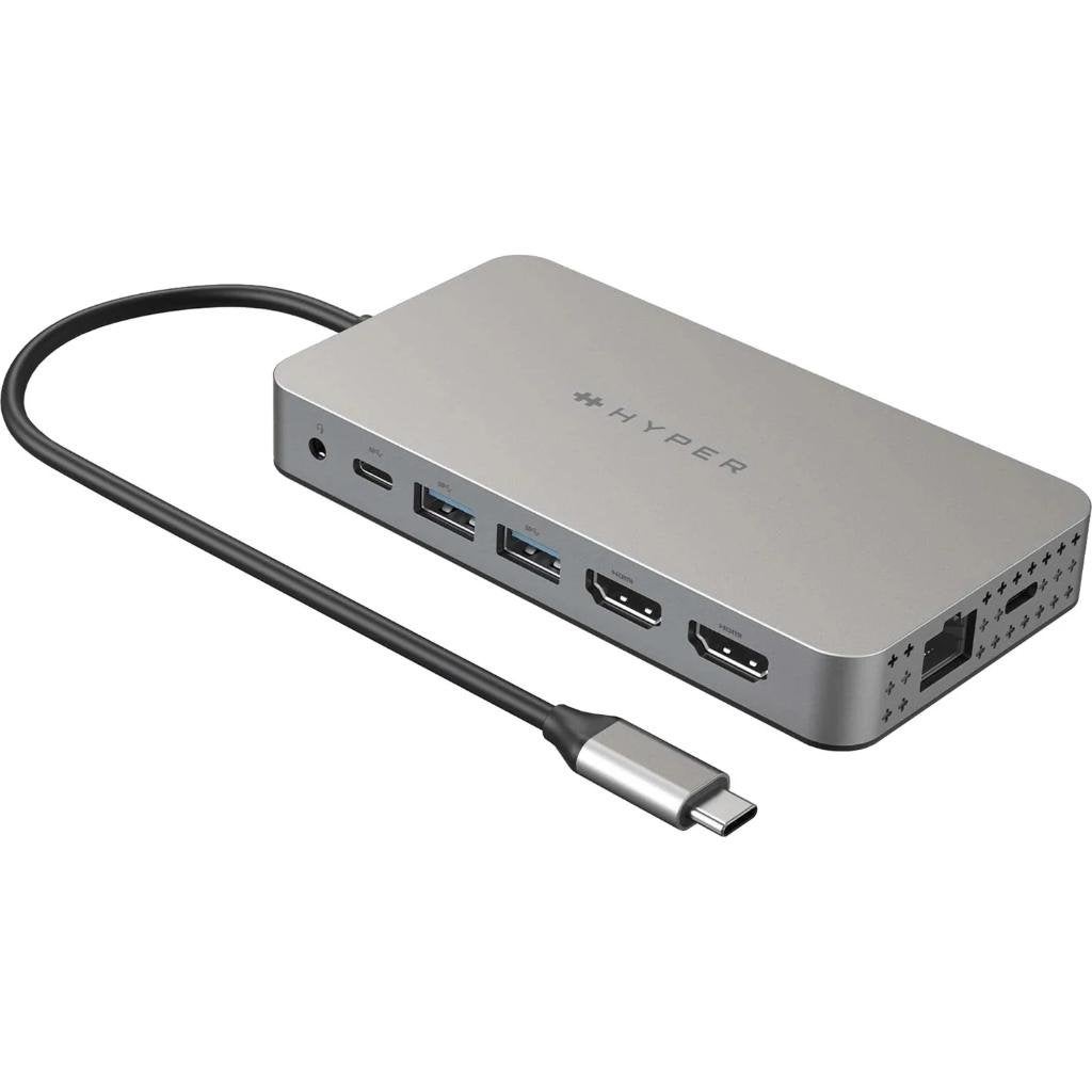 Hyper Dual HDMI 10-in-1 USB-C Hub, Computers en Software, Dockingstations, Laptop, Hyper, Nieuw, Ophalen of Verzenden