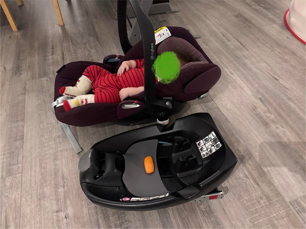 Cybex Cloud Q+ autostoel met isofix en adapters, Gebruikt, Slaapstand, Isofix, 0 t/m 13 kg
