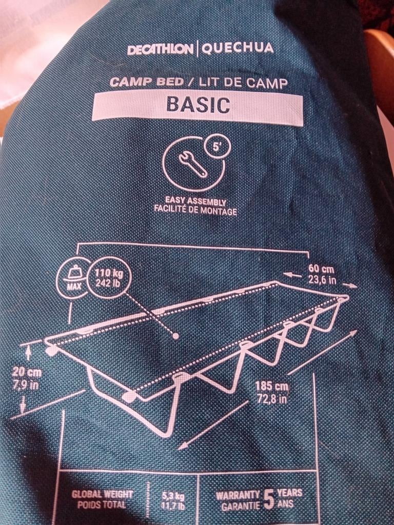 Decathlon quechua stretcher met comfort matras, Ophalen of Verzenden, Zo goed als nieuw