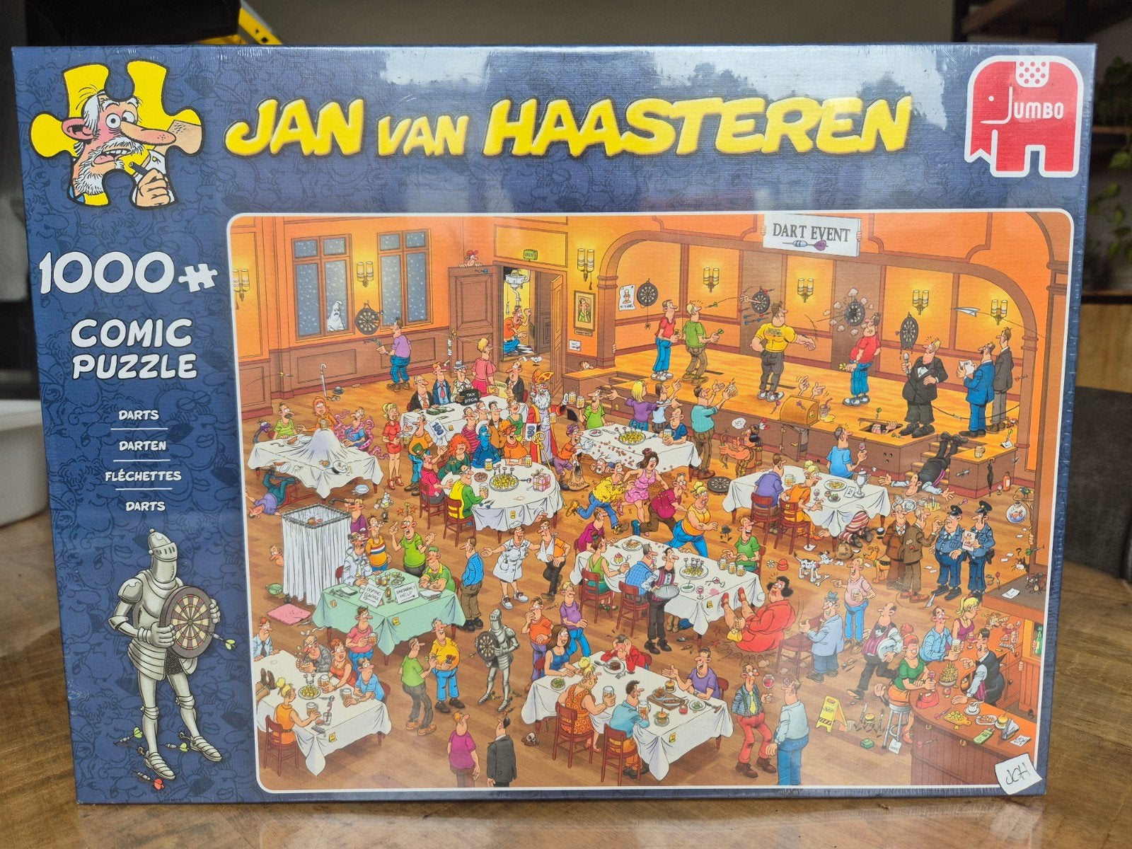 nieuw jan van Haasteren puzzel 1000 stukjes 'Darten', Hobby en Vrije tijd, Denksport en Puzzels, Ophalen of Verzenden, 500 t/m 1500 stukjes
