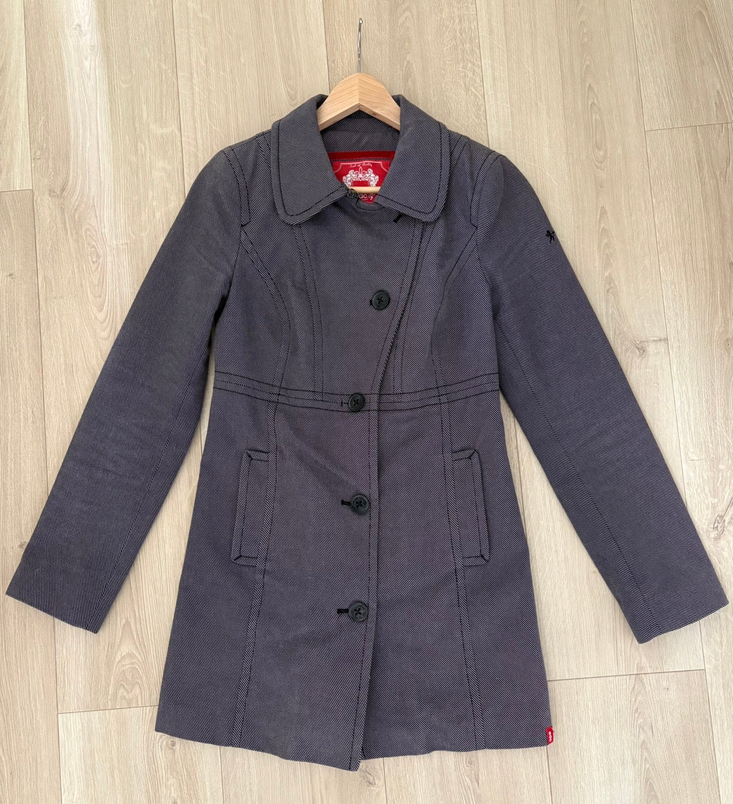 EDC by ESPRIT trenchcoat, maat S, Kleding | Heren, Jassen | Winter, Ophalen of Verzenden, Zo goed als nieuw, Overige maten, Blauw