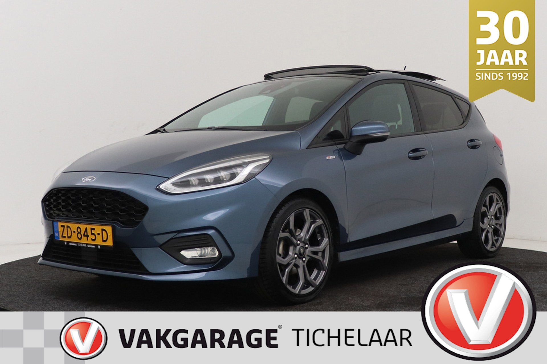 Ford Fiesta 1.0 EcoBoost ST-Line | Nwe Distr. | Org NL | Pan, Stof, Gebruikt, 1064 kg, Blauw