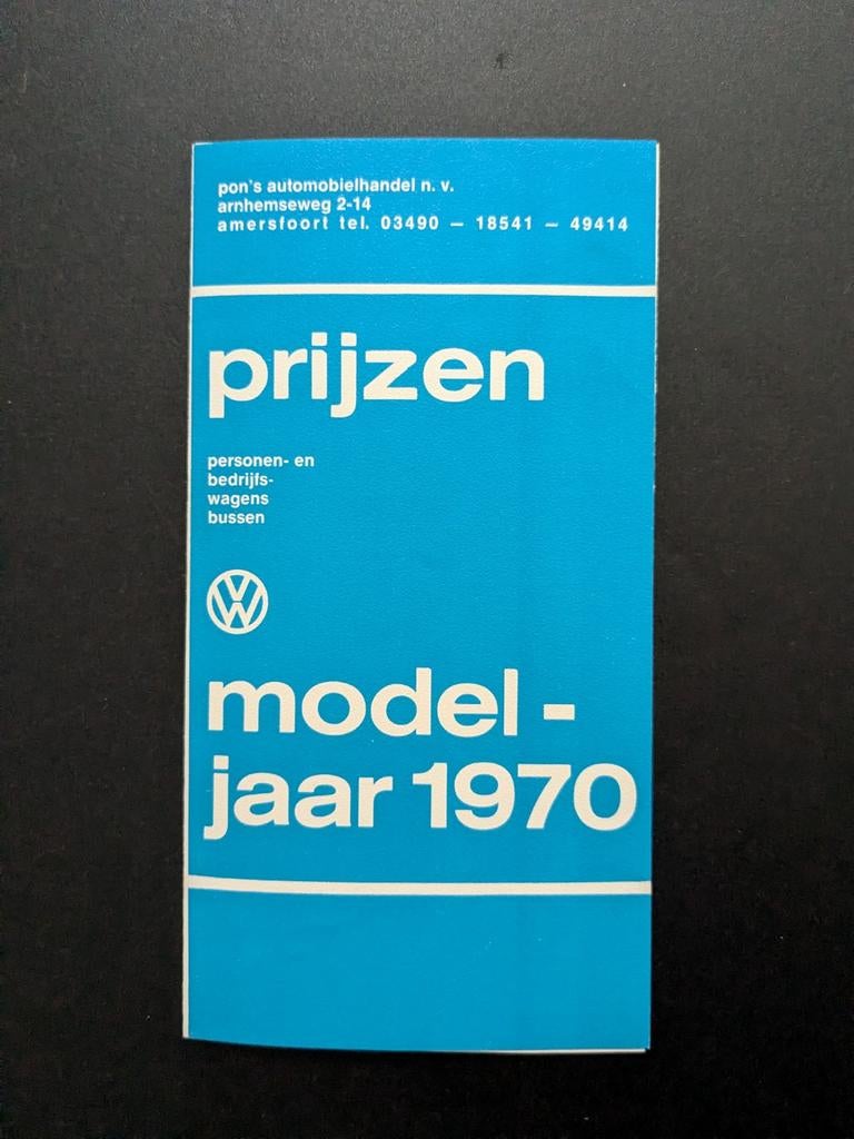 Prijslijst VOLKSWAGEN modeljaar 1970, Ophalen of Verzenden, Zo goed als nieuw, Volkswagen