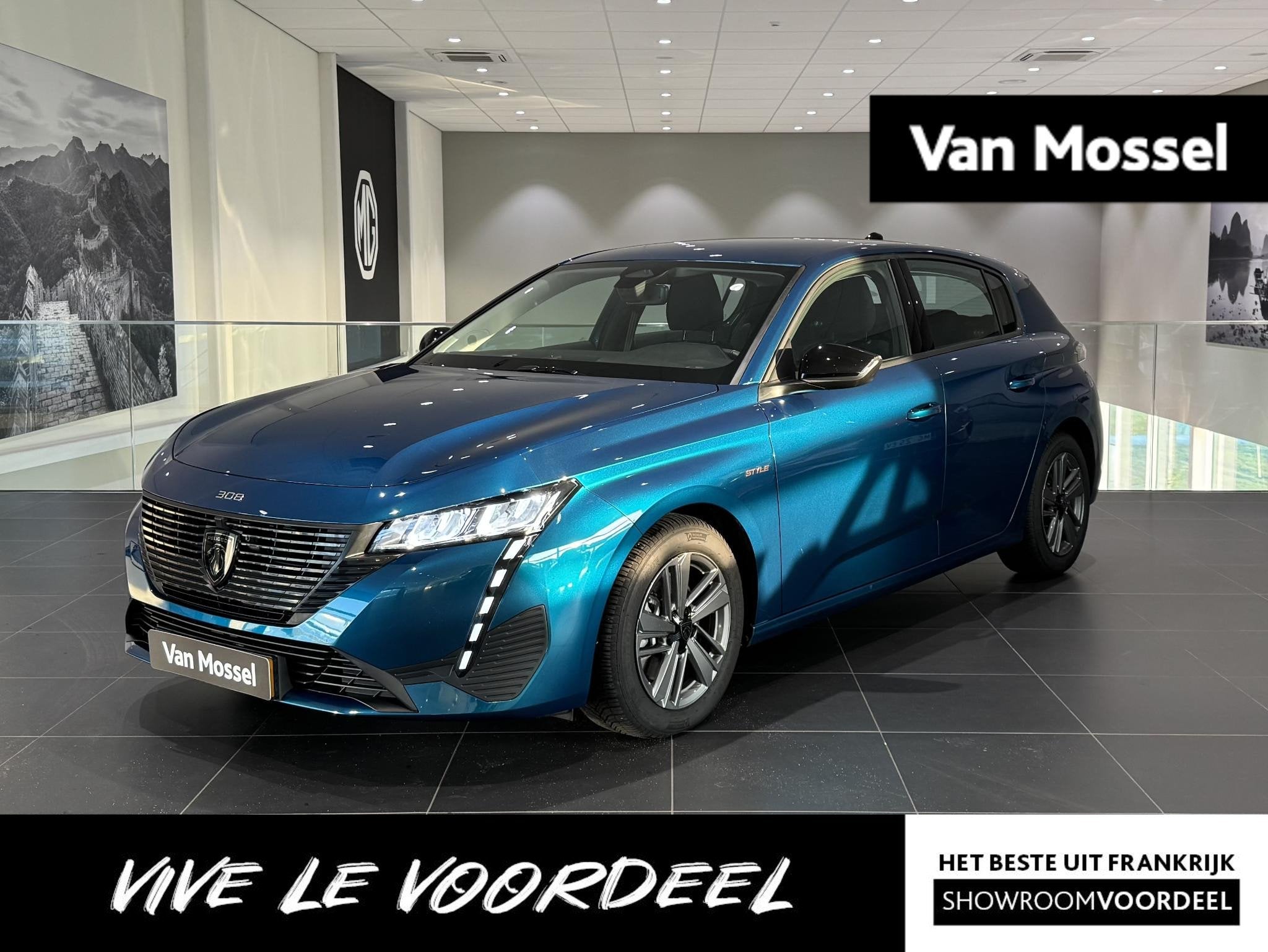 Peugeot 308 1.2 Hybrid 145 e-DCS6 Style | Automaat | Climate, Auto's, Stof, Gebruikt, Euro 6, Blauw