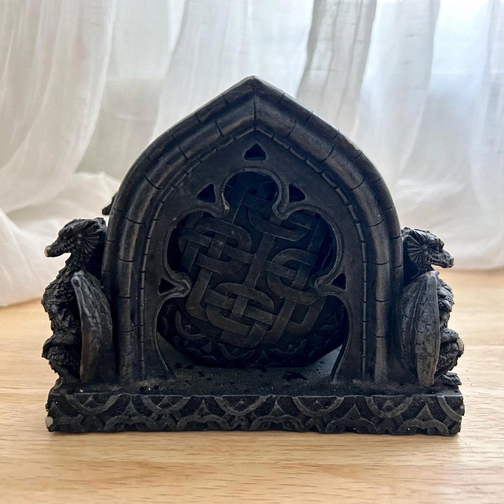 Gothic Draken Onderzetters Set 6x + Houder - Fantasy Decor, Gebruikt, Glasonderzetter, Overige materialen, Ophalen of Verzenden