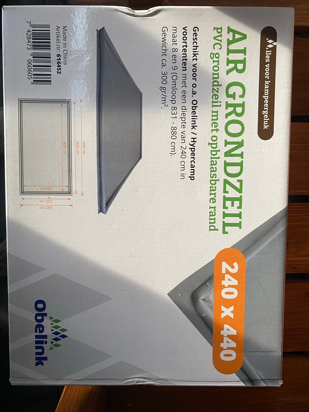 Obelink Air Grondzeil PVC 240x440 cm met opblaasbare rand, Ophalen of Verzenden, Nieuw