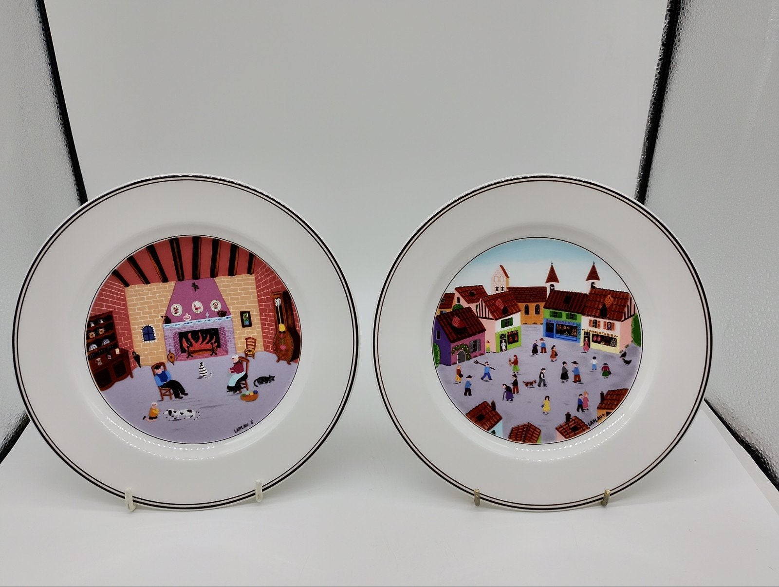 2x Villeroy & Boch Design Naif Ontbijtborden 21cm Laplau, Villeroy & Boch, Ophalen of Verzenden, Zo goed als nieuw, Bord(en)