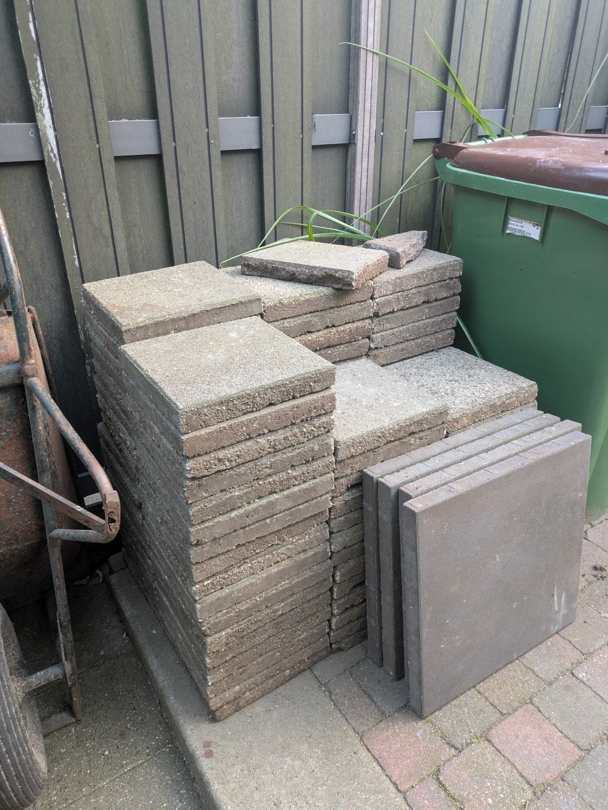 Gratis tuintegels, Tuin en Terras, Ophalen, Gebruikt, Beton, Terrastegels