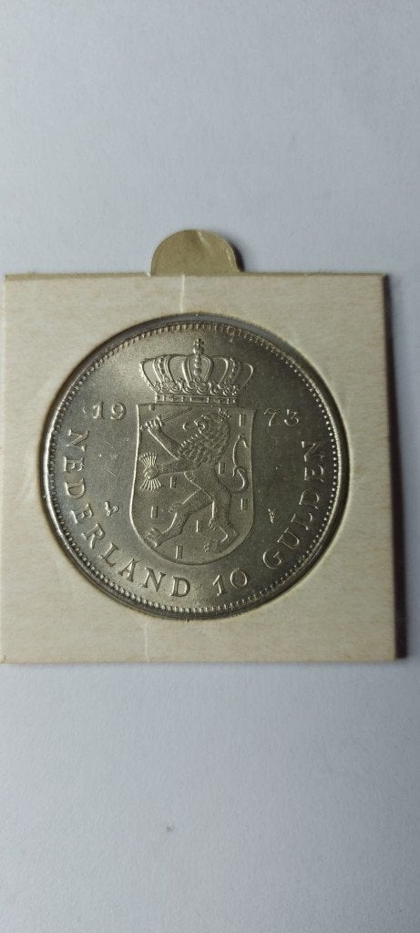 2x Zilveren Tientje Juliana 1973 – 10 Gulden – 25gr, Koningin Juliana, Zilver, Ophalen of Verzenden, Losse munt