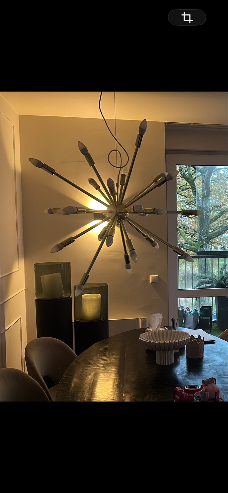 Moderne Spike Kroonluchter - Goud, Ophalen, Zo goed als nieuw, Metaal