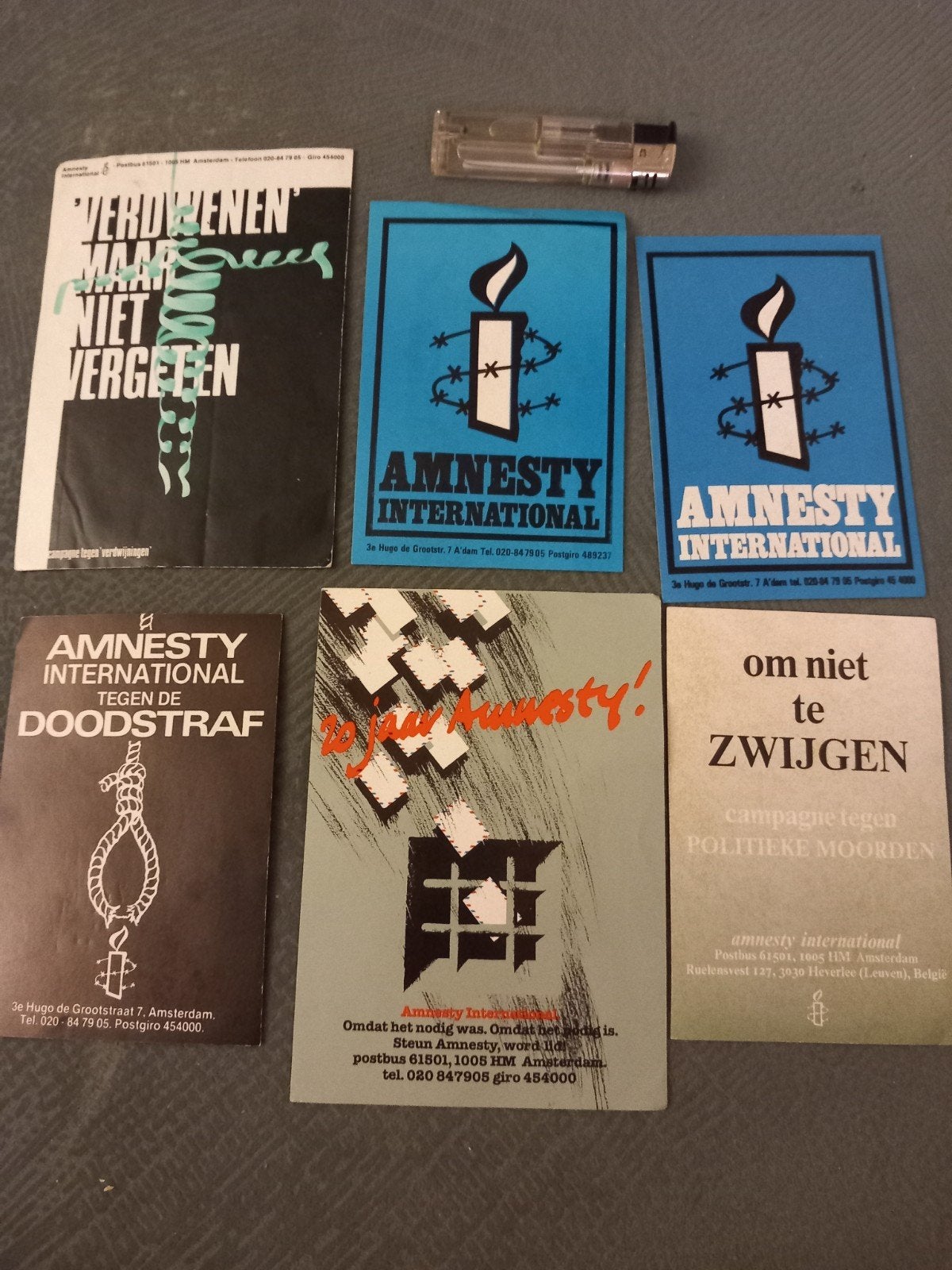 amnesty international, unicef, kruisraketten kernenergie nee, Verzamelen, Ophalen of Verzenden, Gebruikt