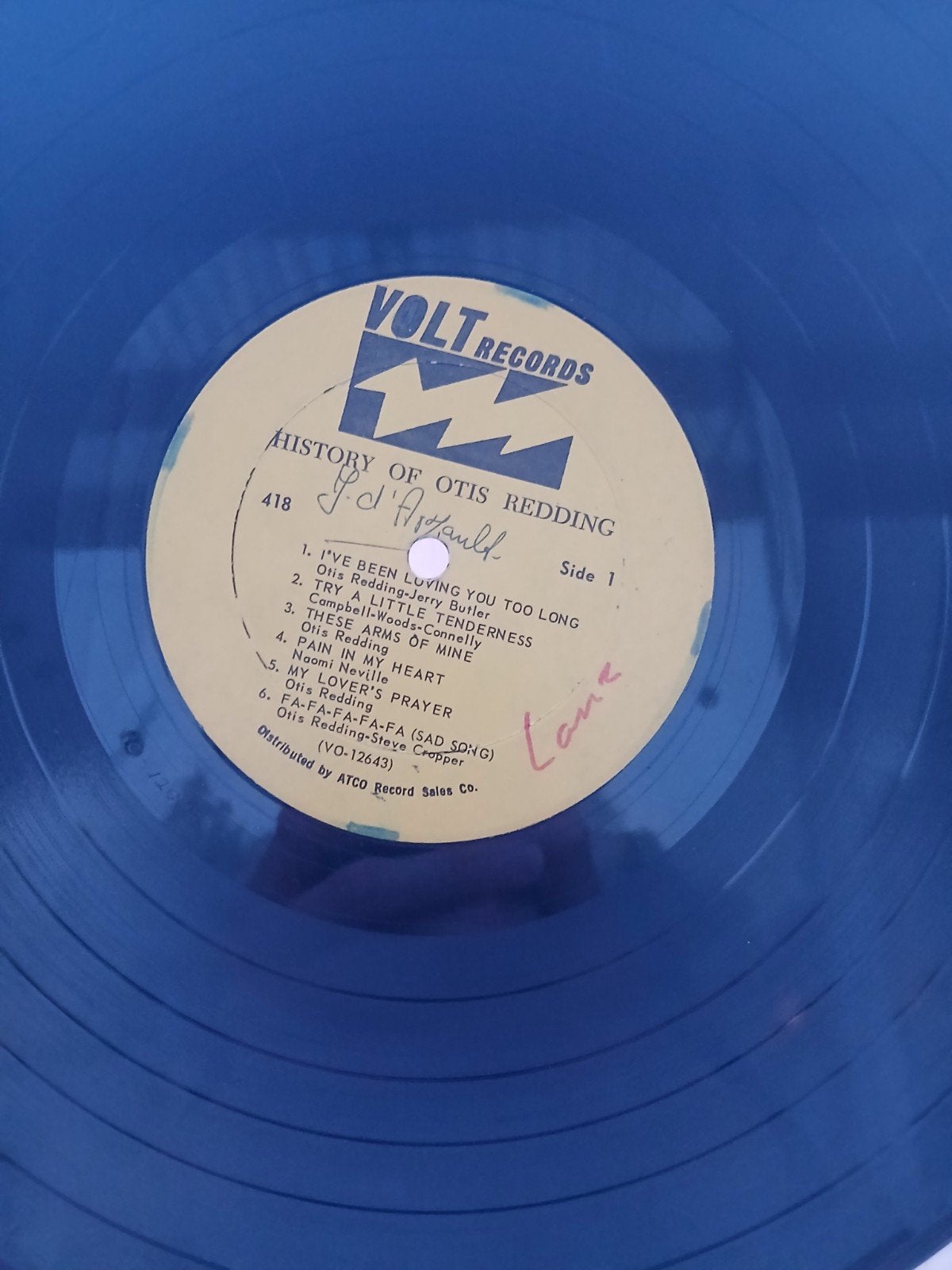 Otis Redding - History of Otis Redding LP (Blauw Vinyl), LP, Gebruikt, Overige genres, Ophalen of Verzenden
