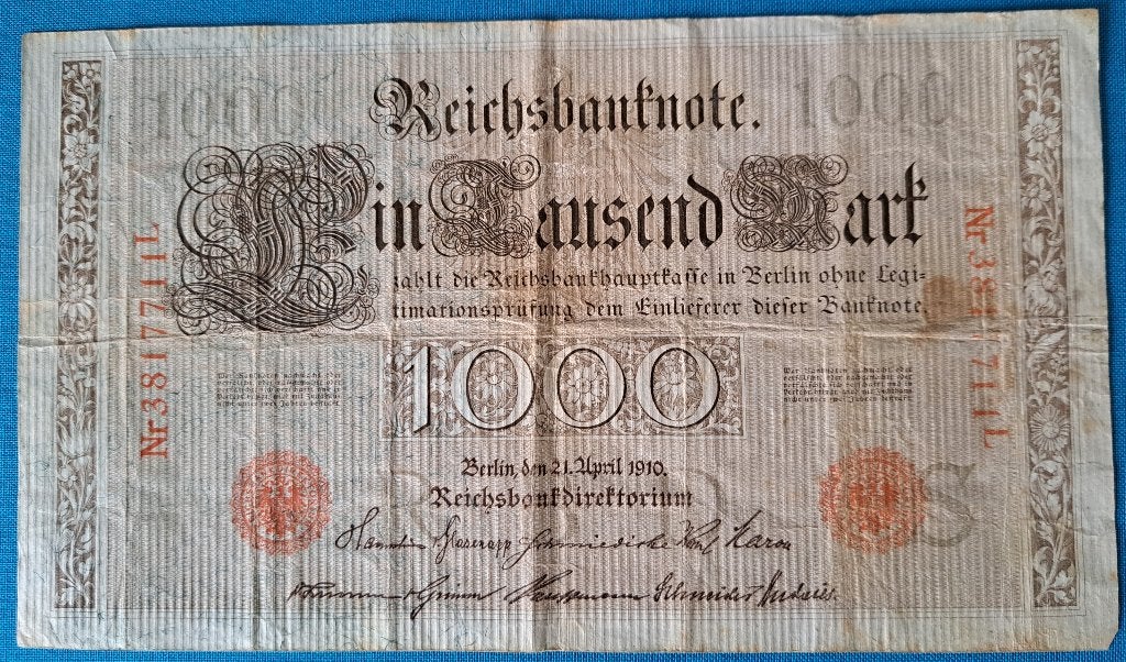 DUITSLAND 1910 - 1000 Mark, Ophalen of Verzenden, Duitsland, Los biljet