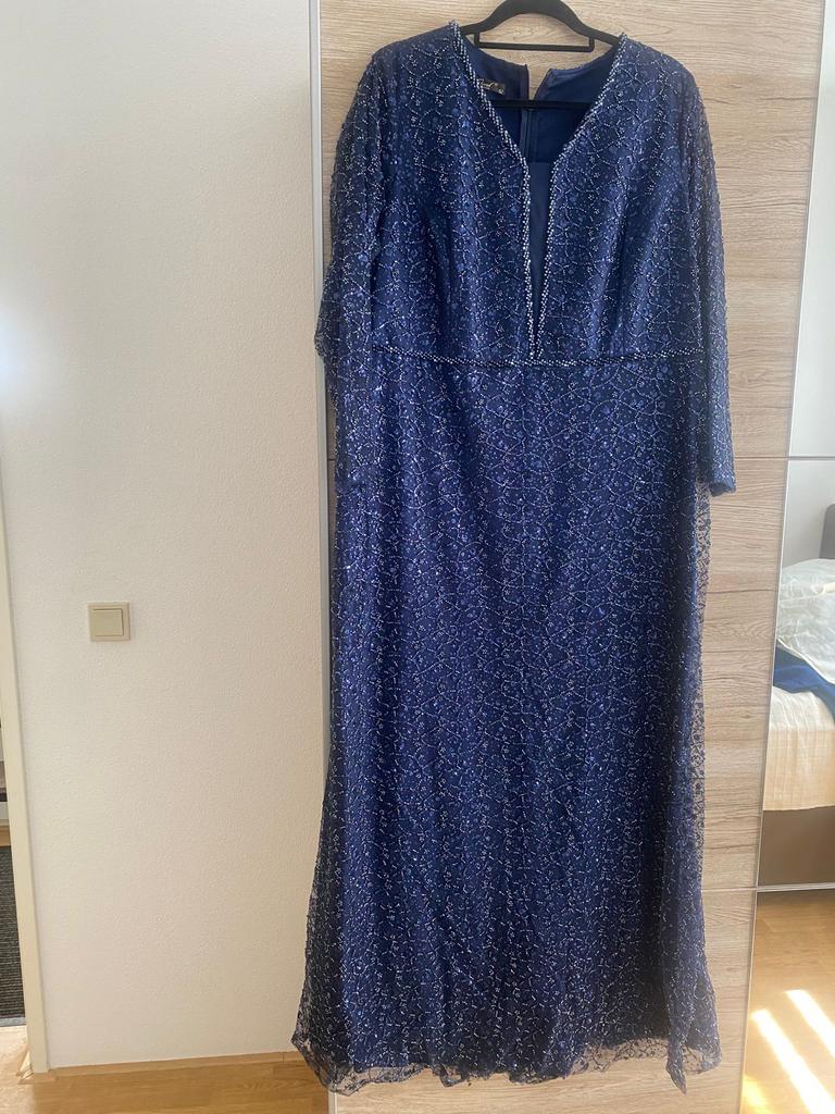 Florell Fashion Galajurk Maat 52 Donkerblauw Pailletten, Galajurk, Blauw, Maat 46/48 (XL) of groter, Ophalen of Verzenden