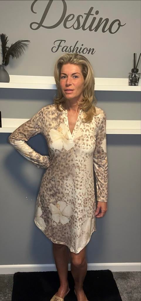 Missy Tricot jurk Van maat S tot XL, Maat 38/40 (M), Beige, Nieuw, Ophalen of Verzenden