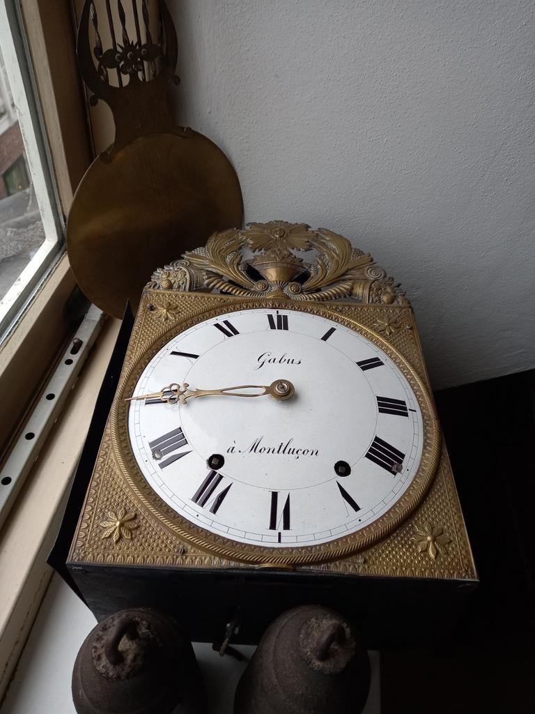 Antieke comtoise klok met harpslinger/ankergang, Antiek en Kunst, Antiek | Klokken, Ophalen