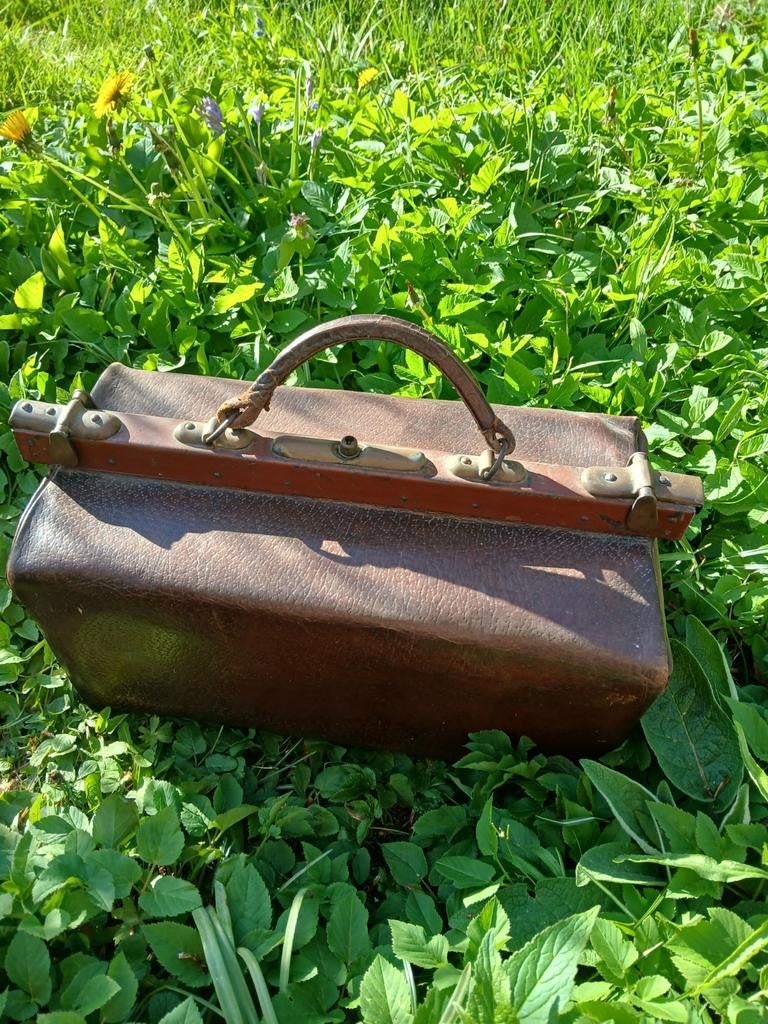 Antieke Leren Dokterstas - Vintage Medische Tas, Ophalen