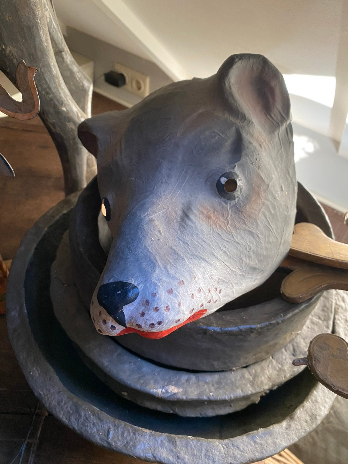 Antiek papier mache masker, Ophalen of Verzenden