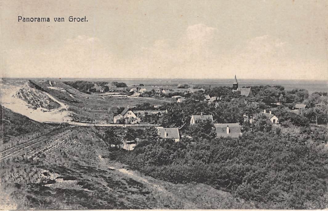 Groet Schoorl Bergen Duinen Kerk Noord-Holland, Verzenden, 1940 tot 1960, Gelopen, Noord-Holland