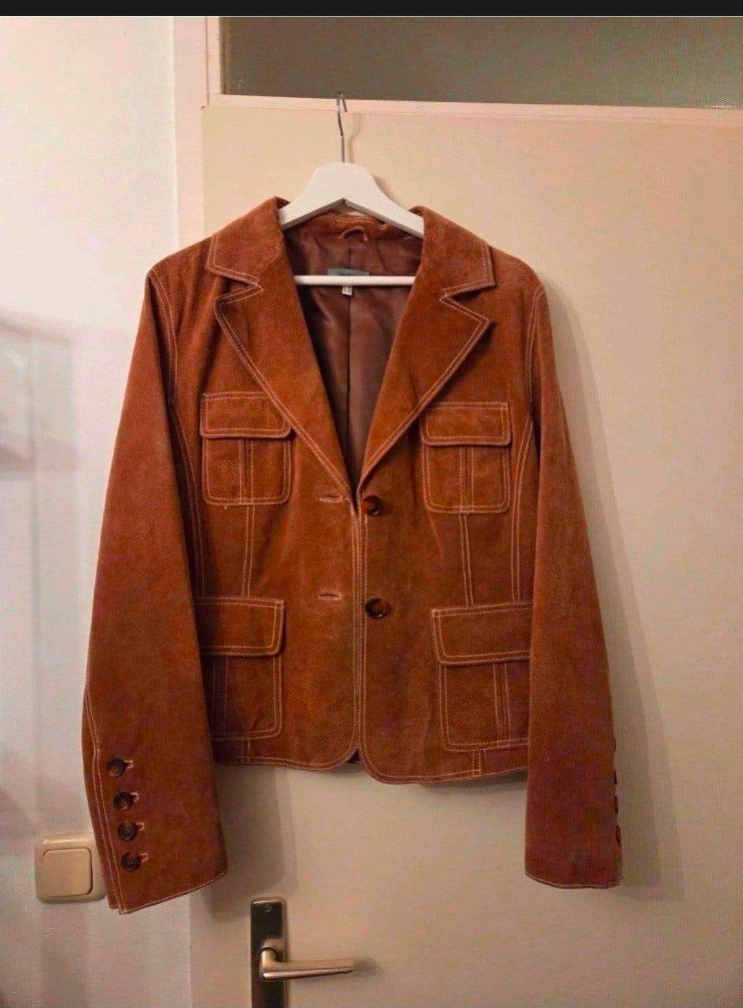 Montego Leren Jas Maat 42 - Zo goed als nieuw, Kleding | Dames, Bruin, Maat 42/44 (L), Ophalen of Verzenden, Zo goed als nieuw