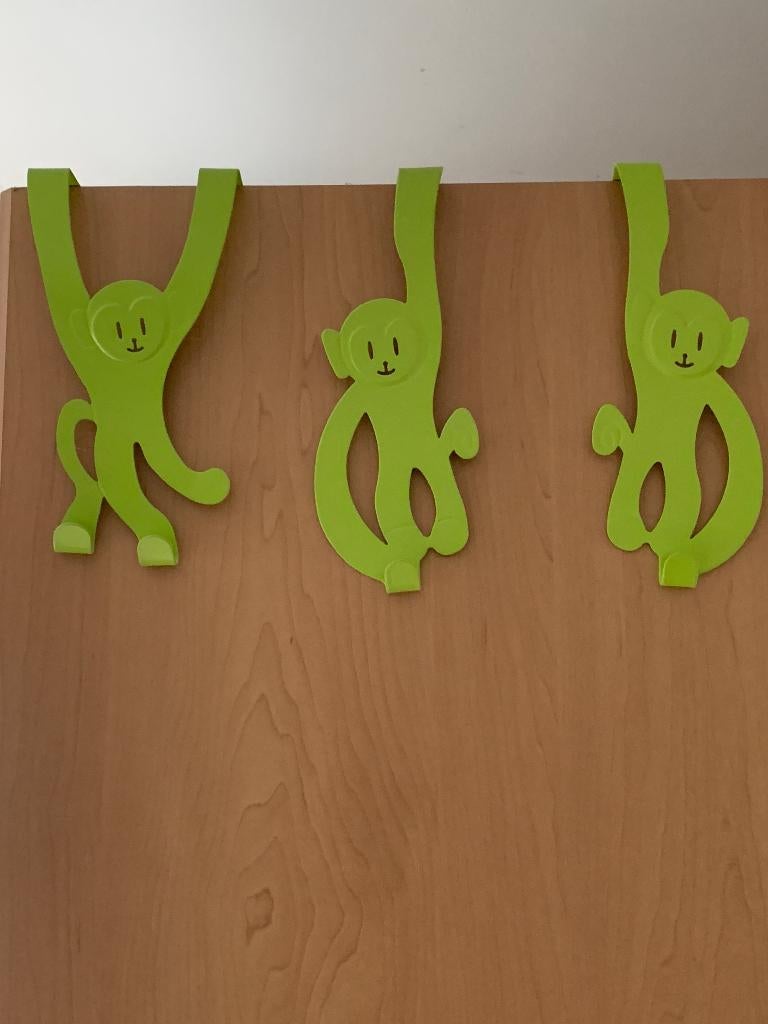 Kleding haakjes aap metaal limegroen - als nieuw!, Kinderen en Baby's, Kinderkamer | Inrichting en Decoratie, Ophalen of Verzenden